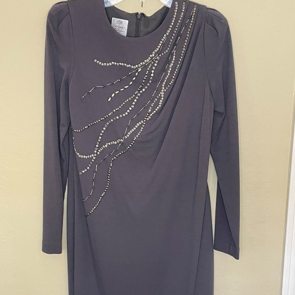 Grey Sequined Dress Size 10 Fully Lined
